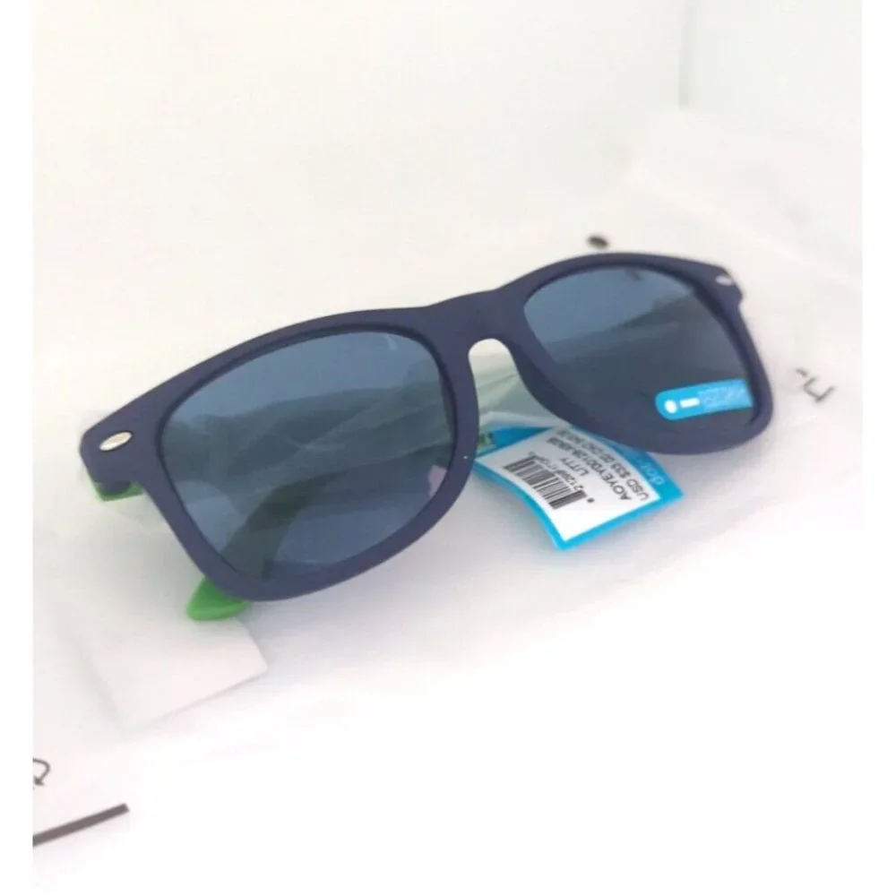 Dot Dash Litty‎ Unisex Sunglasses - Color Block Blue/Green